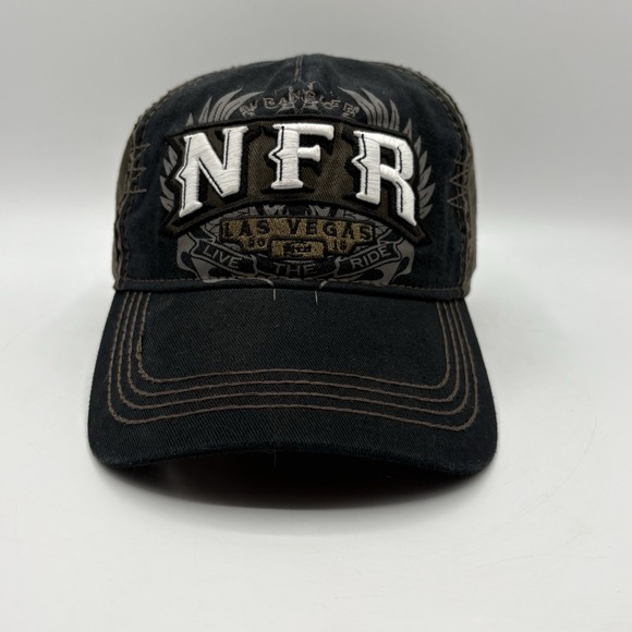 Wrangler NFR Las Vegas 2015 Hat Black Brown Live The Ride PRCA Prorodeo New - Picture 1 of 9